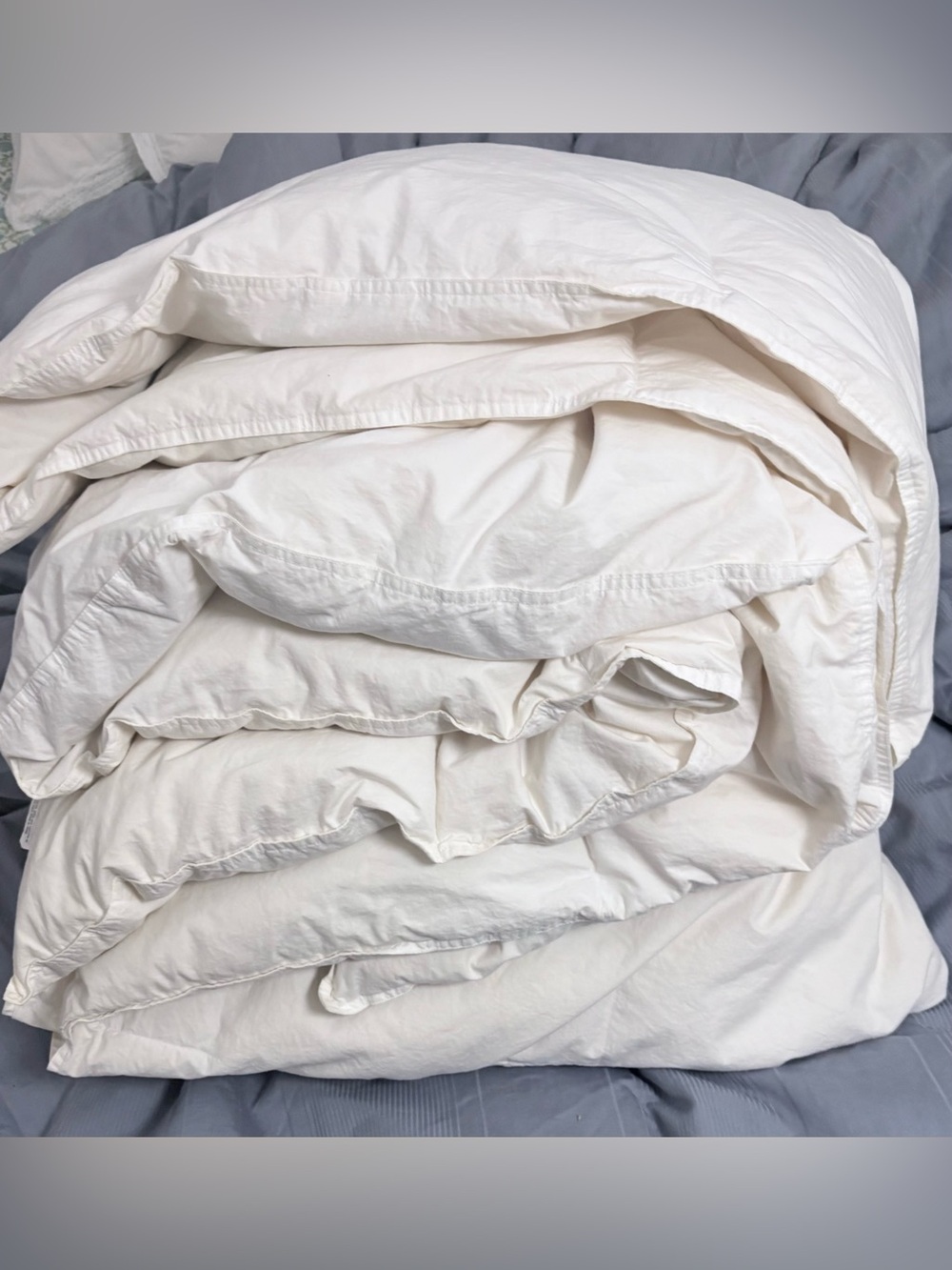 100% White Goose Down Comforter King All Season Lofty Fluffy White Cotton Shell